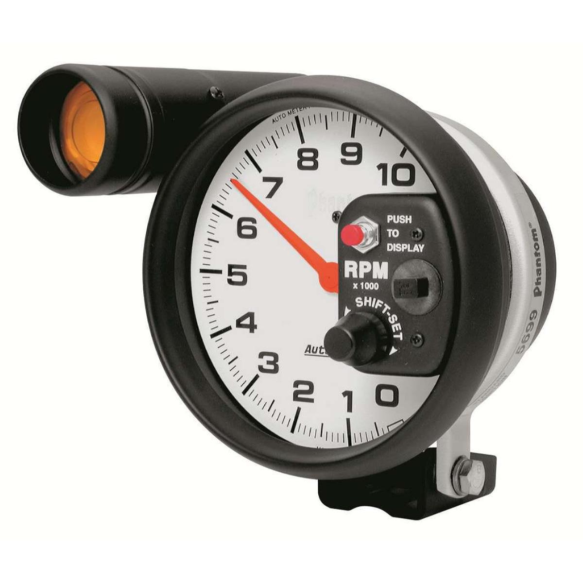 Autometer Gauge Tachometer Phantom 0 10 000 RPM Analog 5 Diameter