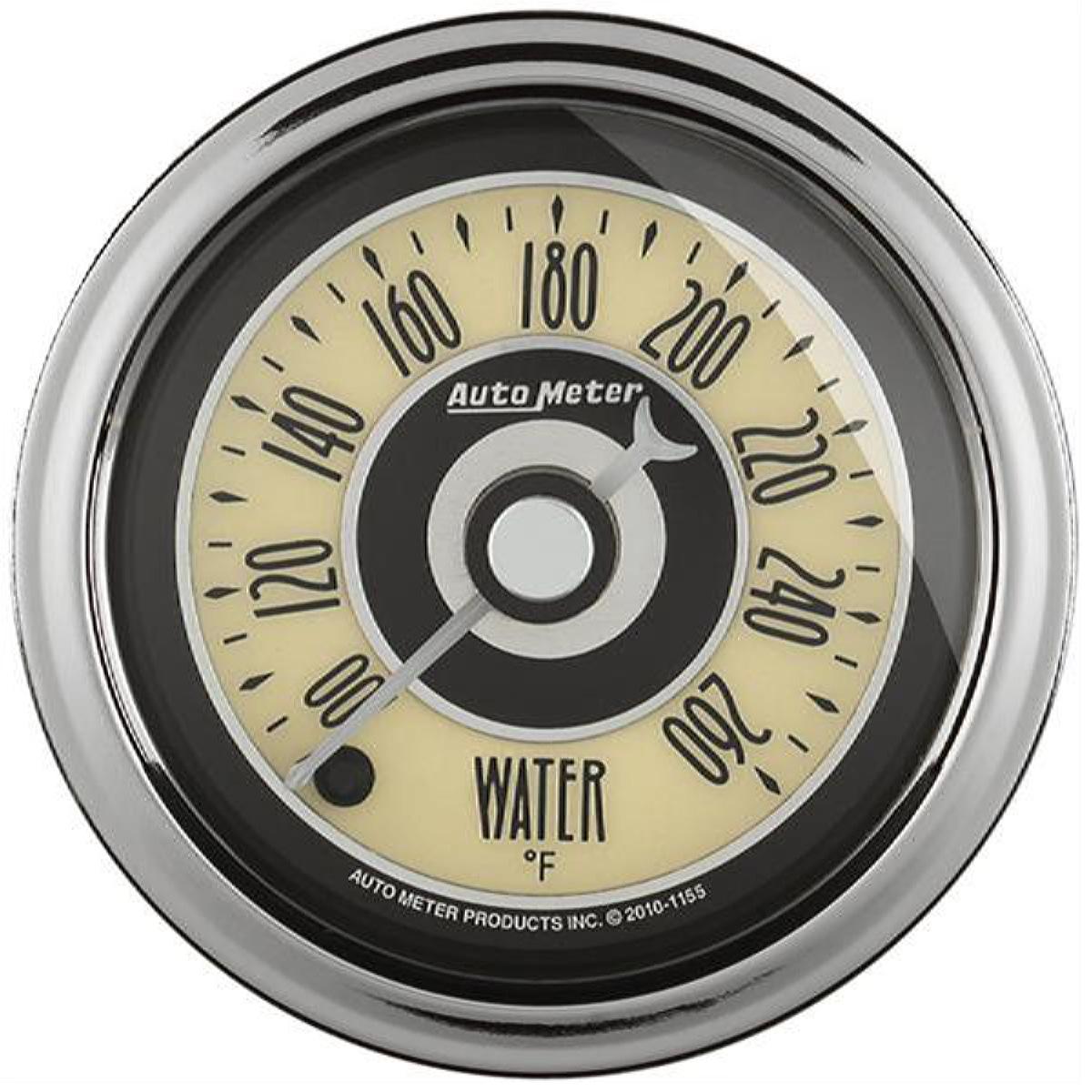 Auto Meter 2313 Autogage Water Temperature Gauge Black dial/Black bezel, 2  5/8