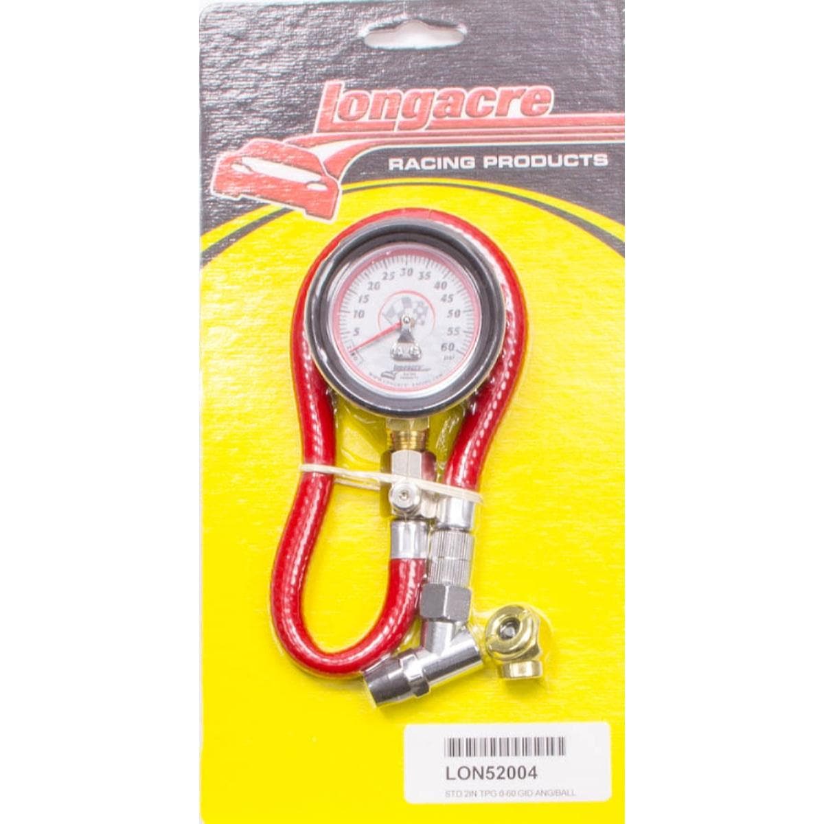 Longacre Tire Pressure Gauge, 060 PSI, 2.000" Diameter, Analog (Standard)